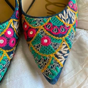 Sam Edelman Colorful Stiched Heels, Size 10